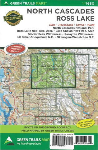 North Cascades National Park, WA 16X Map